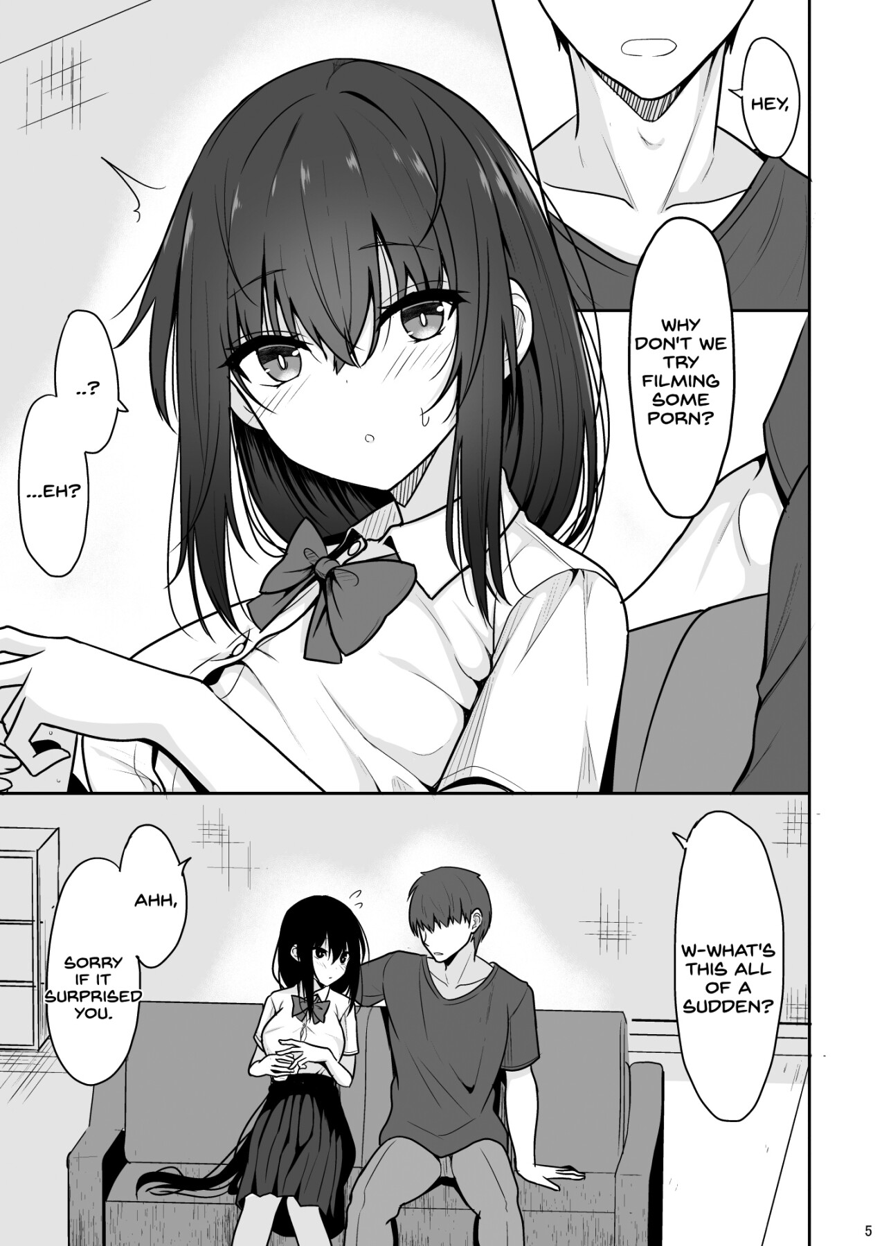 Hentai Manga Comic-A Quiet Girlfriend Becomes a Dirty Little Schoolgirl Who Loves Sex While On a AV Shoot-Read-4